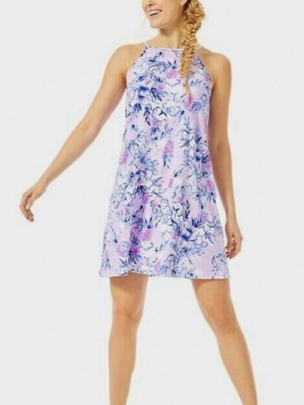 Lilly Pulitzer small gorgeous Women's Pink Floral Halter Swim Dress